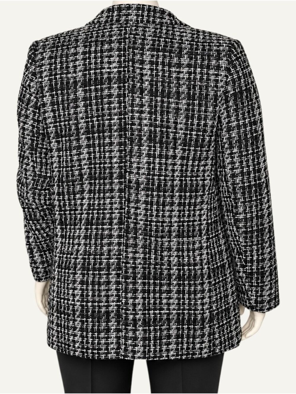 Quiet Luxury Tweed Lurex One Button Blazer Jacket 2X Office Chic NWT - Picture 4 of 9